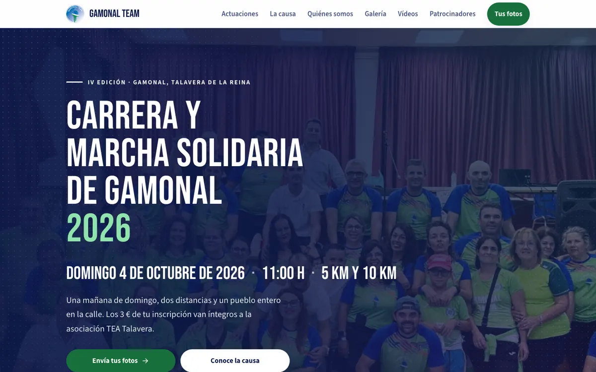 Page d'accueil du site Gamonal Team