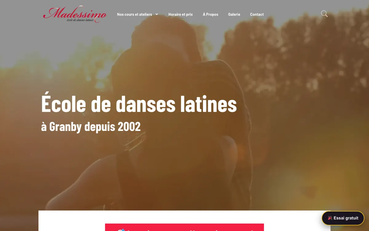 Page d'accueil du site Madessimo